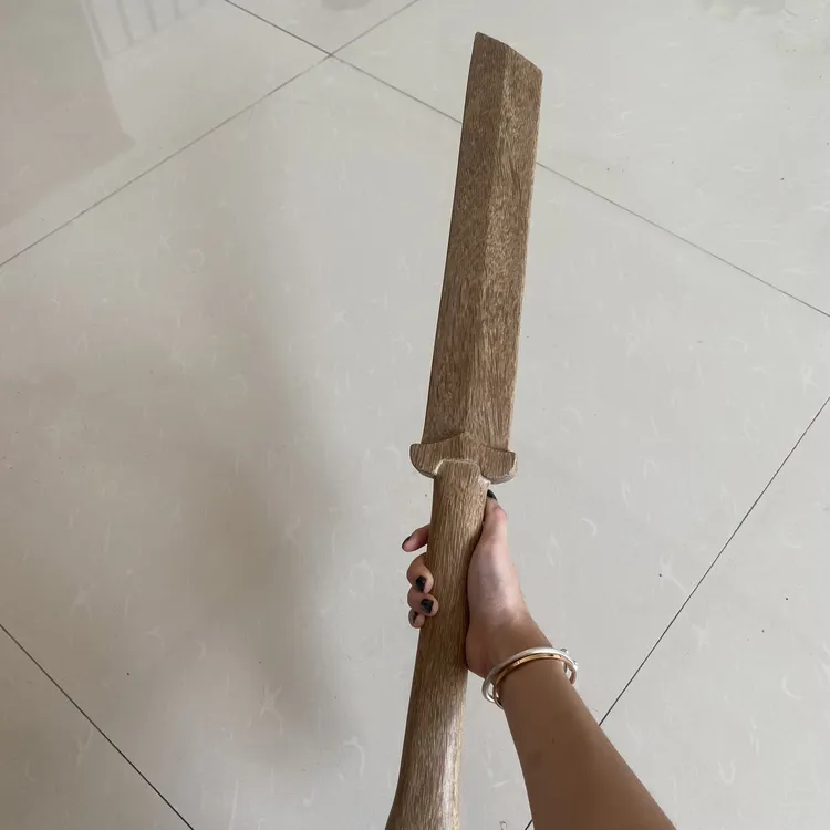 新手入门双手残剑整木一体雕刻配重练习用