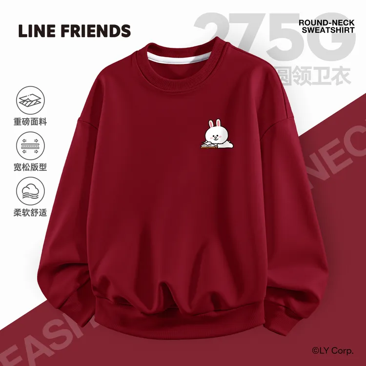 LINE FRIENDS女童薄款卫衣2025秋款儿童时髦洋气童装宽松透气上衣