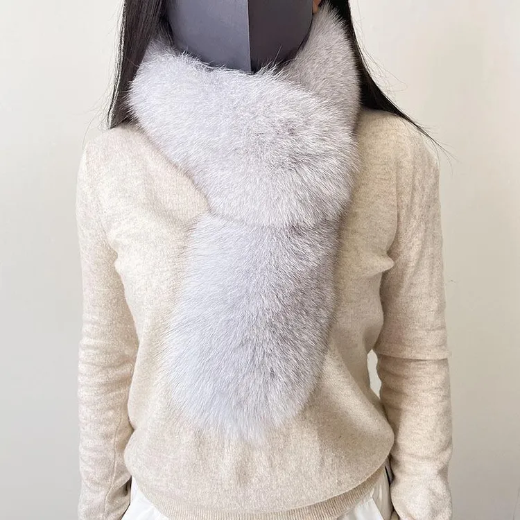 【福利】围巾围脖男女冬季保暖仿皮草双面女女士秋冬毛绒交叉围巾