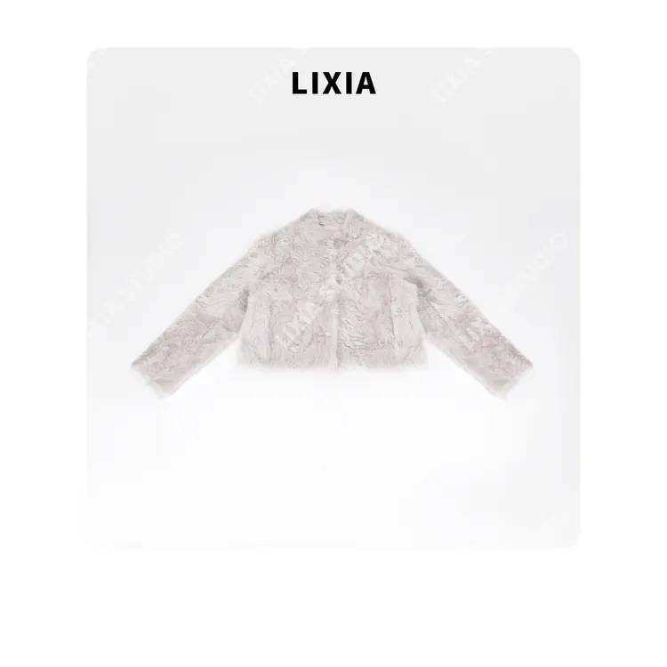 LIXIA【雪绒云朵】柔暖云絮高奢时髦小湖羊皮毛一体外套-D9768