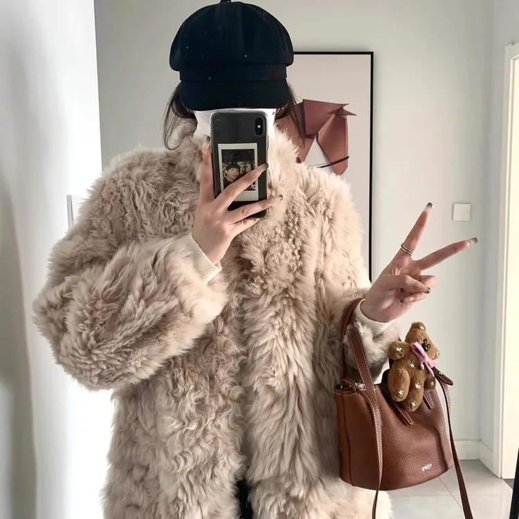 原版开发99%顽童托卡“韩女托卡”卷毛毛外套托斯卡纳环保皮草皮毛
