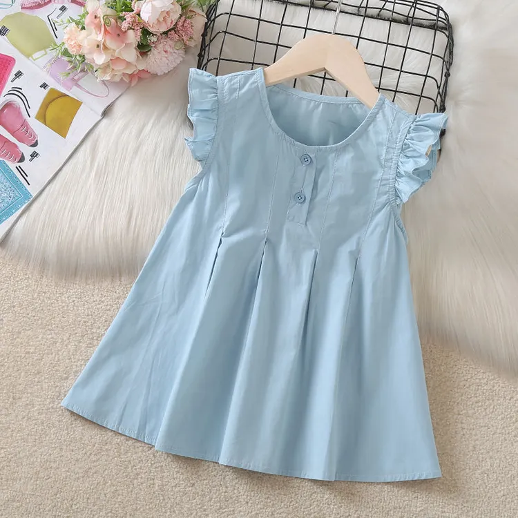 女童棉布飞袖娃娃衫夏季2025新款中大童洋气宽松百搭清凉透气衬衫