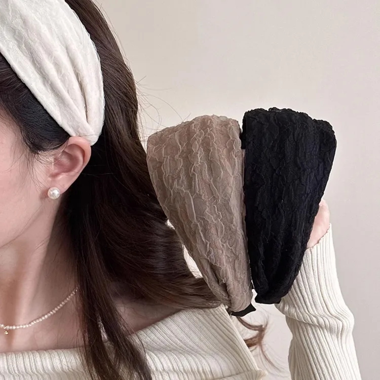 雪纺纱宽边发箍女2025新款高级感头箍气质压发洗脸发卡高颅顶头饰