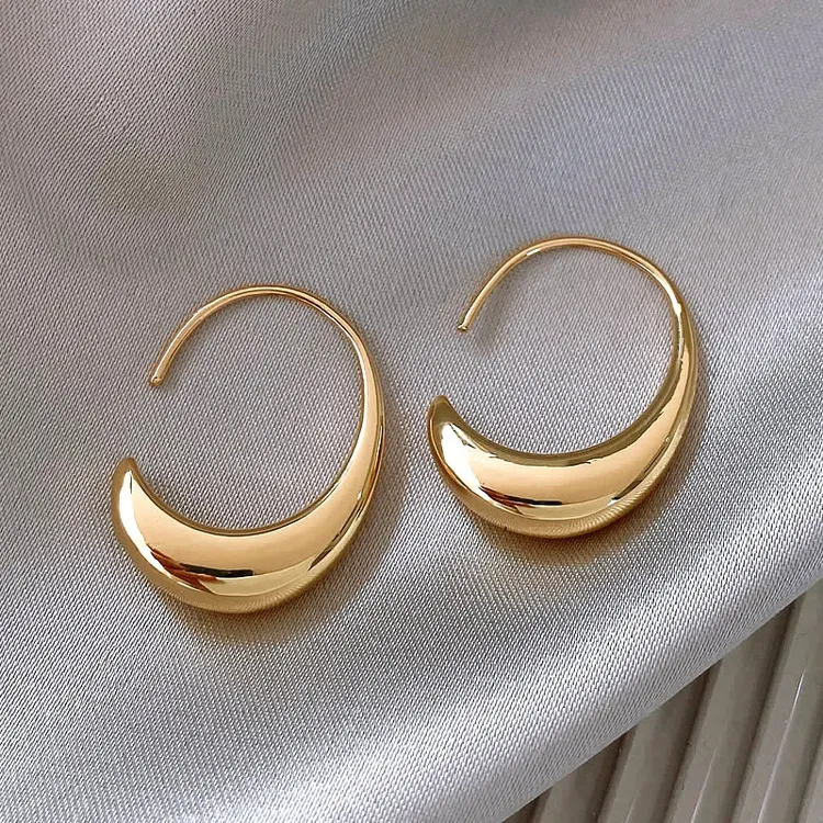 不锈钢耳饰 金色水滴耳环女2025新款耳钉轻奢高级感金属气质耳饰