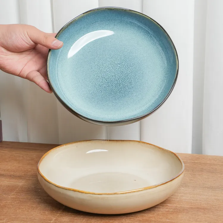 【瑕疵】深盘釉下彩陶瓷窑变釉组合两个装M2D/B3D-WJ3A