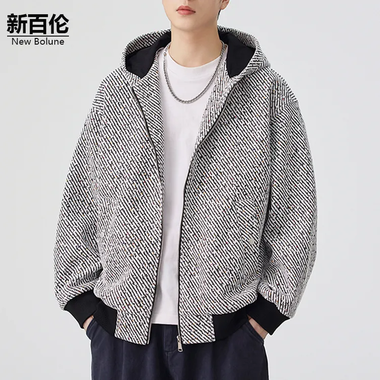 新百伦/NEW BOLUNEME美式复古夹克男秋季新款百搭潮流连帽外套