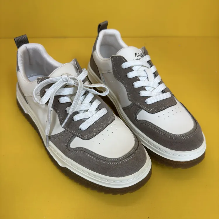 X279休闲鞋男系带撞色拼接潮流时尚百搭平跟板鞋运动鞋圆头鞋子男