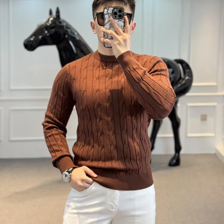 古帝特尼>秋冬新款编织麻花提花休闲时尚潮流百搭针织长袖YS-7873