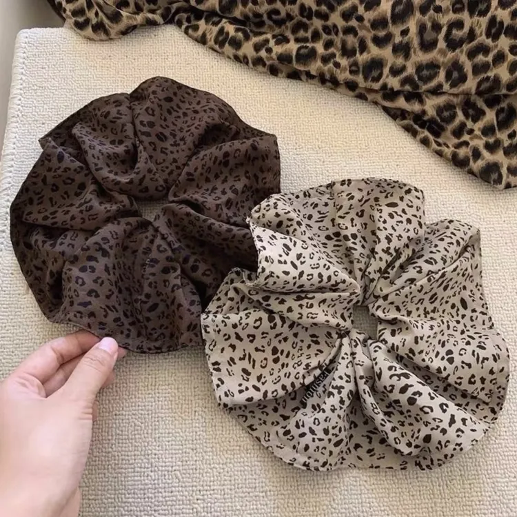 豹纹大肠发圈~早秋新款！甜酷y2k辣妹超大号低马尾发饰女