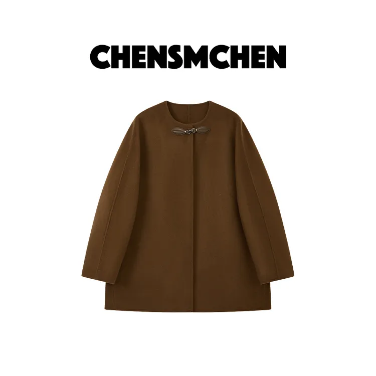 CHENSMCHEN  绵羊毛双面呢大衣女气质简约百搭毛呢外套CSD11099WL