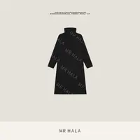 MRHALA 佩嵘精细羊毛针织高温陶瓷扣高领长袖大衣式外套女LW57021