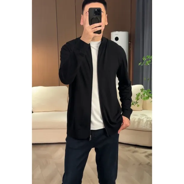 爵派尔秋冬新款男士超细羊毛针织开衫外套