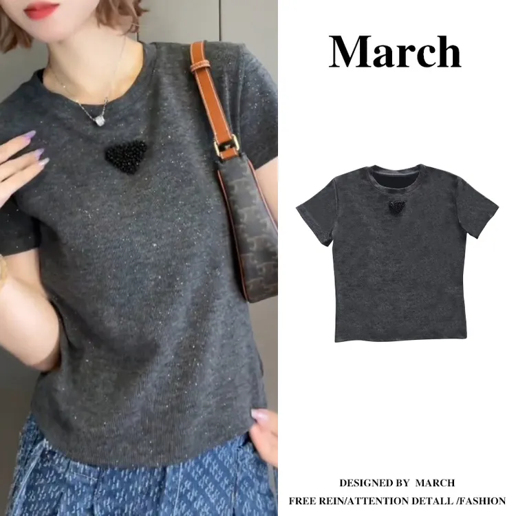 大码满天星正肩短袖T恤2025夏季新款胖mm减龄宽松遮肚子上衣10964