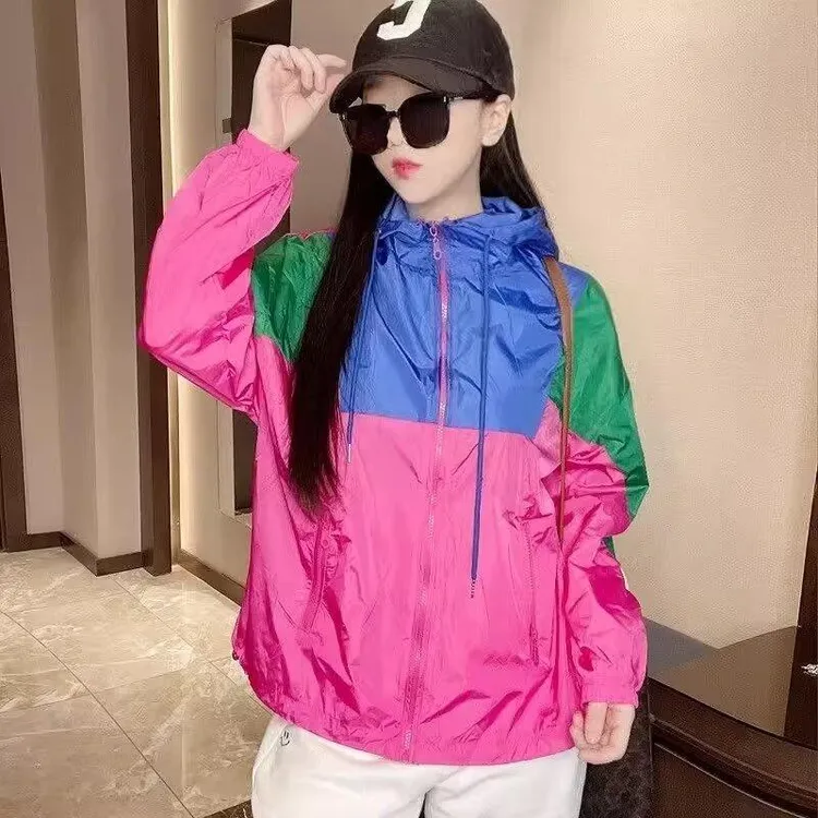 夏季衣女生冰丝防紫外线透气休闲舒适百搭小众粉色外套服