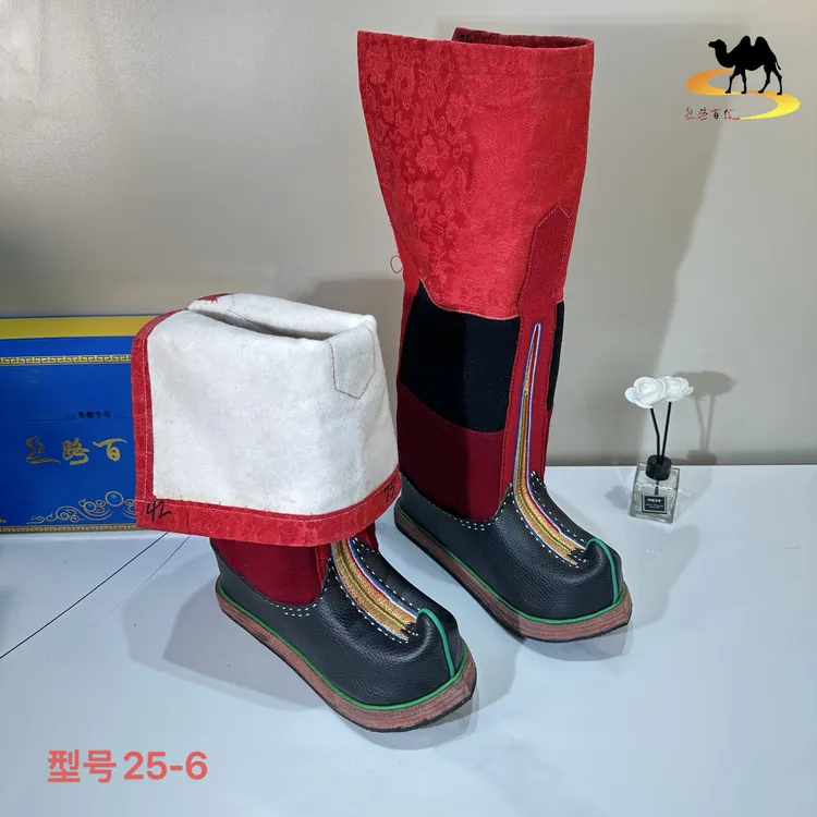 25-6纯手工传统藏靴男式靴子长靴高筒靴搭配藏装青海西藏甘孜包邮