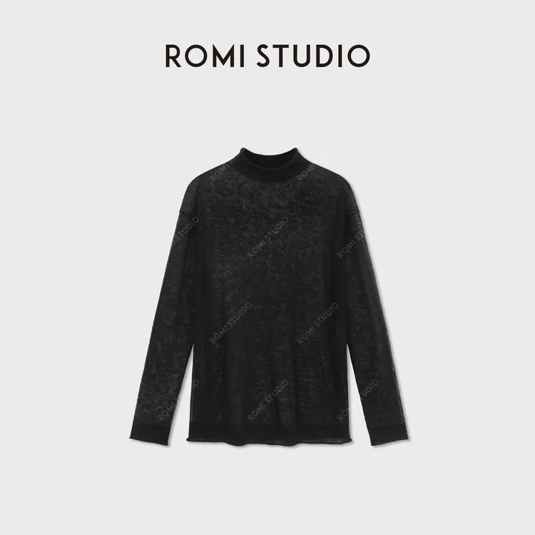 ROMI STUDIO100%超细水溶羊毛12针慵懒感微透打底毛衫RWDRS63251