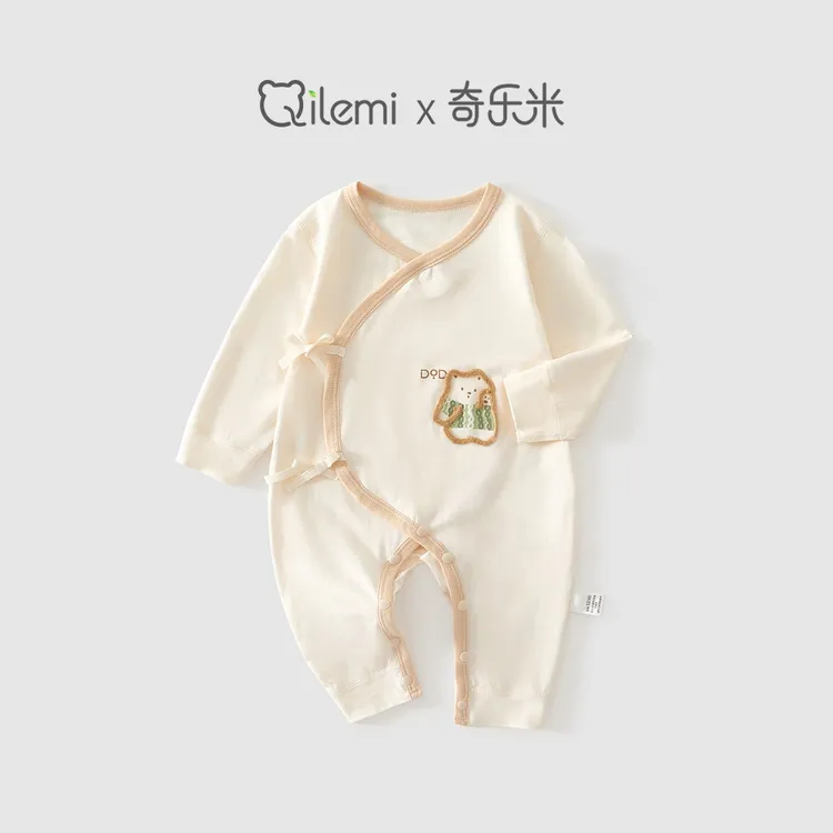 婴儿衣服夏季莫代尔薄款新生儿蝴蝶衣透气和尚服宝宝爬服无骨连体