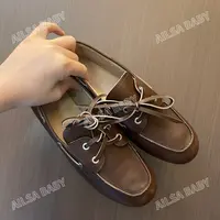 【AILSA BABY】做旧平底蝴蝶结绑带复古小皮鞋/91130A
