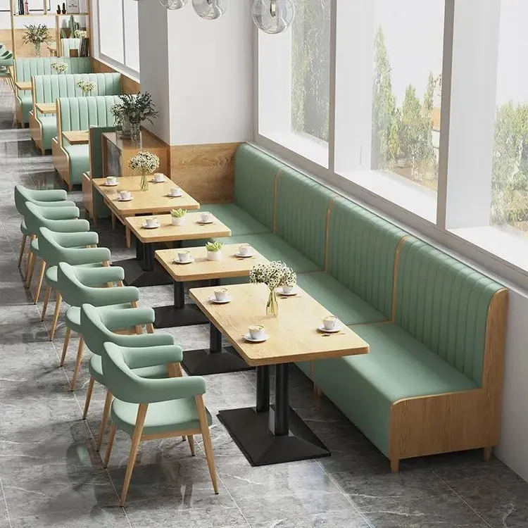 餐饮火锅店食堂餐厅靠墙卡座沙发奶茶店甜品店汉堡小吃店桌椅组合