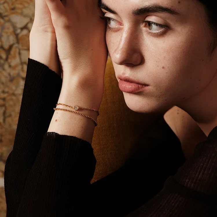 sanswood 925银莫桑石手链 《番禧》红绳双层手链 三色编制手串女生