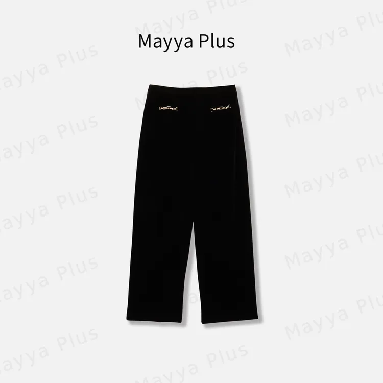 【午调时分】Mayya Plus麦芽定制时尚流光风百搭休闲直筒裤32537277