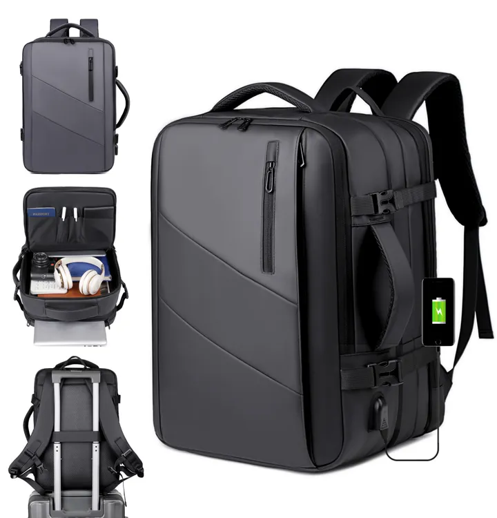 大容量差旅双肩包短途旅游登机行李包可扩容17寸电脑背包男电脑包