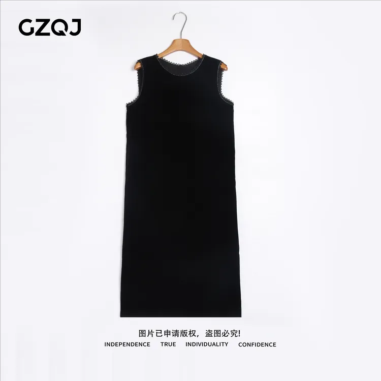 老琴私服【回头率密码】真丝丝绒欧若风露背蝴蝶结无袖连衣裙夏4887