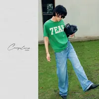 韩彬彬"科罗"2025新款立体提花高级感百搭直筒牛仔长裤女款2098-8