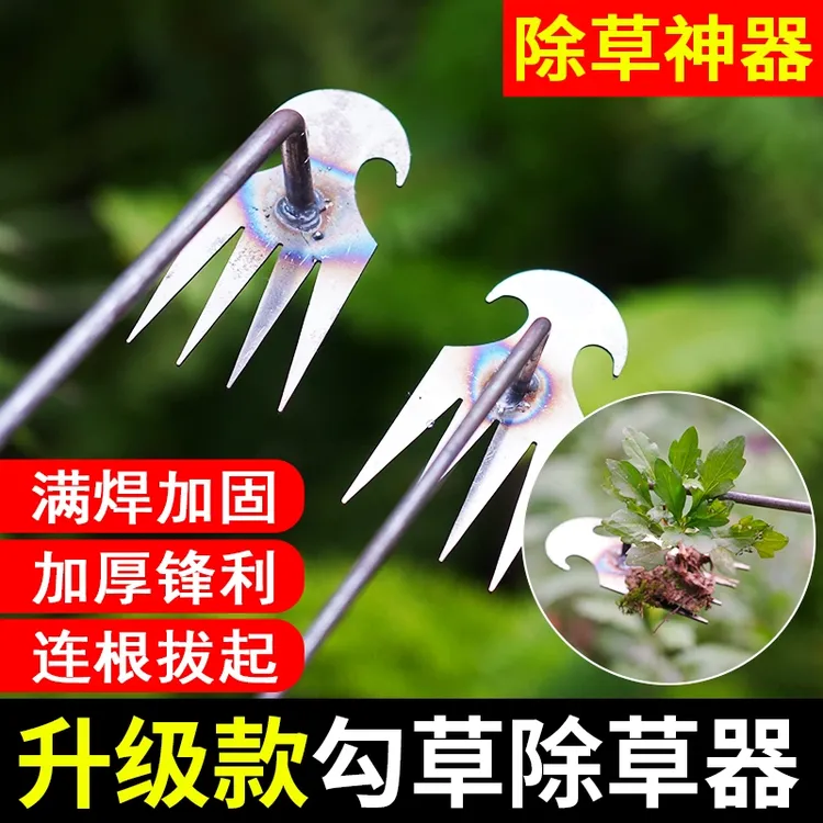 锰钢四齿小锄头家用菜地花园多功能松土连根除草农用锄草专用耙子