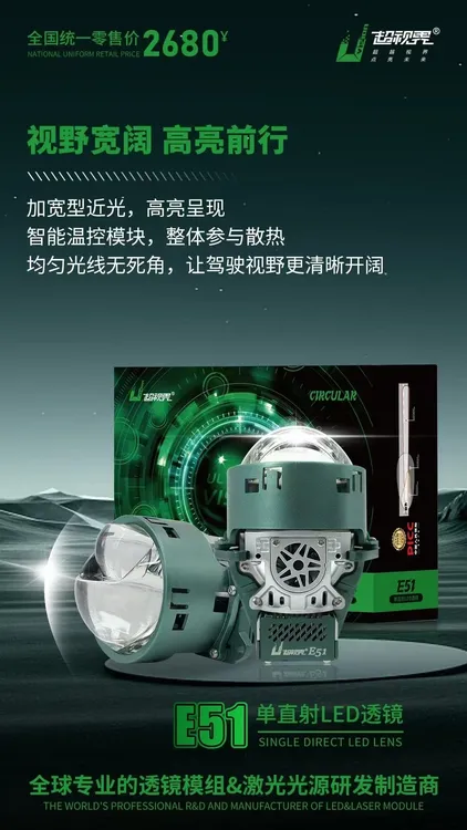 超视界E51直射LED双光透镜