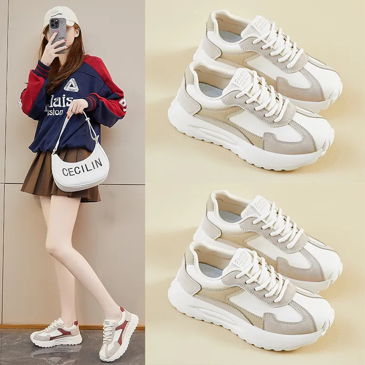 ins韩版新款老爹鞋女2025春季学生运动跑步休闲鞋厚底增高