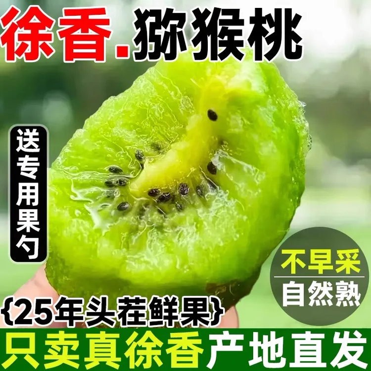 【果然百变】正宗周至徐香猕猴桃奇异果新鲜维C大果 彩箱蛋托送挖勺