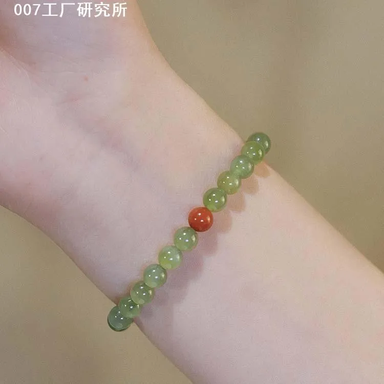 非金属仿水晶手链 新鸿运当头手串女仿和田玉手串多宝手链新中式
