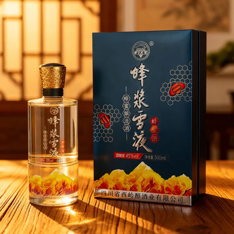 峰浆雪液蜂蜜酒43度500ml蜂蜜蒸馏酒蜂蜜发酵酒纯蜂蜜养生43度500