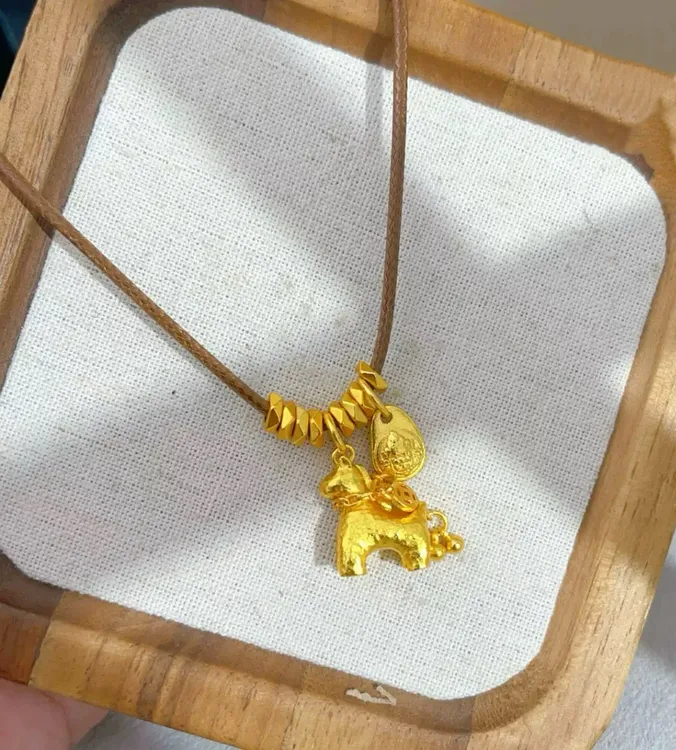 铜合金珐琅吊坠 501小马流苏项链女本命年生肖马上有钱花国潮首饰