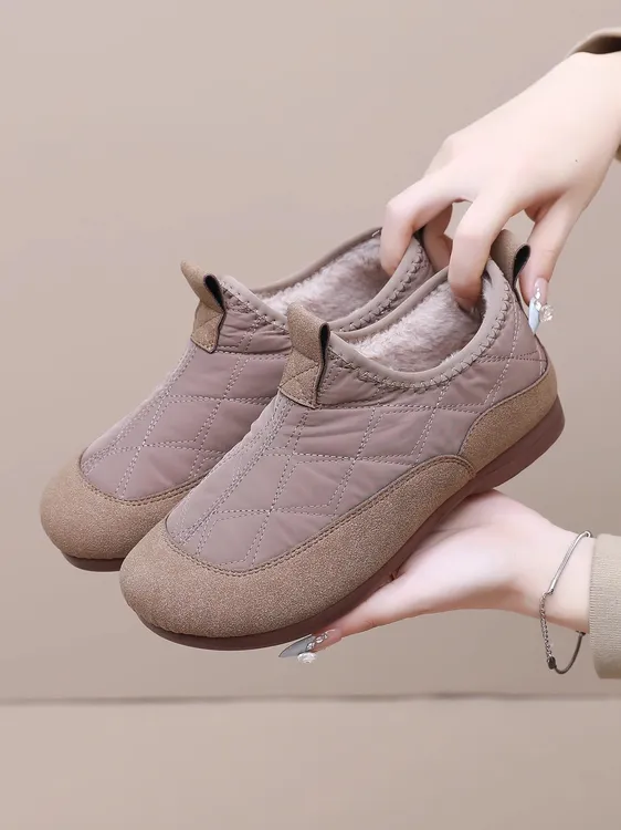 冬季新款老北京棉鞋女2024新款加绒加厚一脚蹬保暖防滑雪地靴棉靴