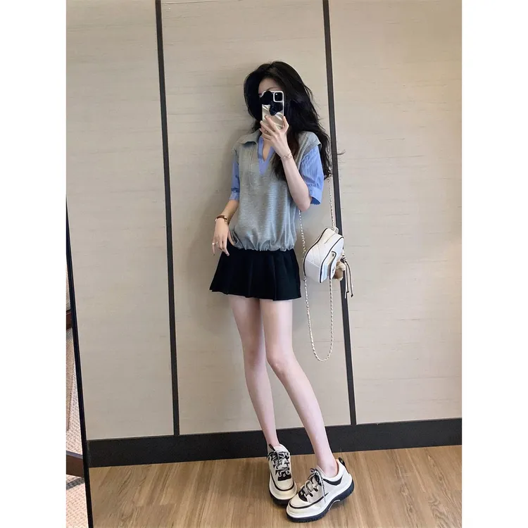 2025超火新款夏季裙子巨好看的夏天套装大方得体两件套装小个子