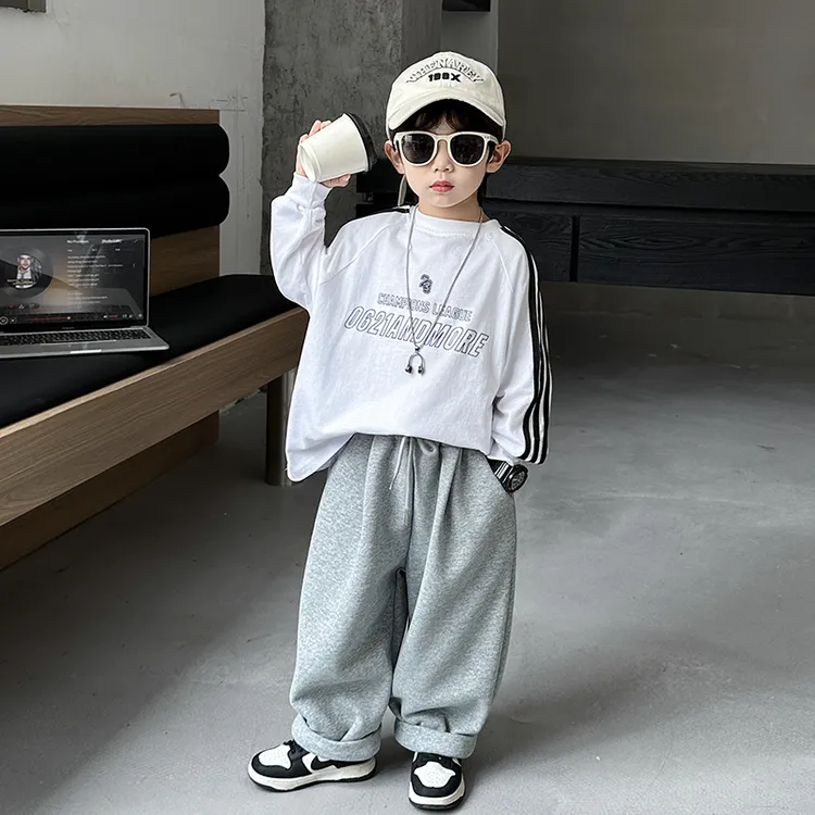 男童秋季休闲百搭长裤简约儿童运动裤中小童春秋款宽松韩版哈罗裤