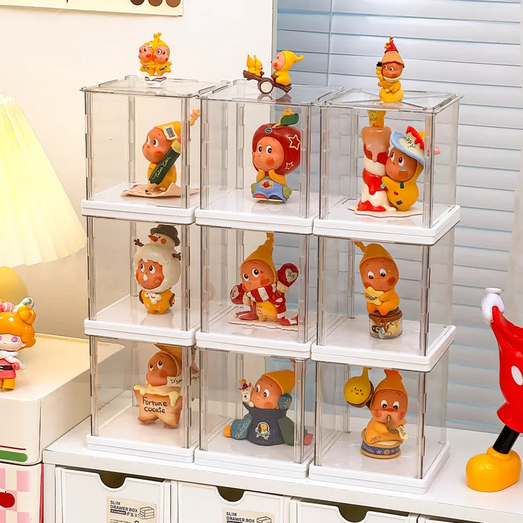 【唯兮】星星人展示盒旋转盲盒收纳展示架透明防尘亚克力手办收纳盒