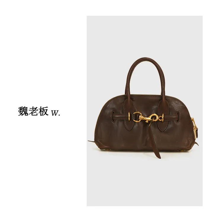 W.Diva【信箱】羊皮千金高级感真皮手提包休闲单肩斜挎包50B121719