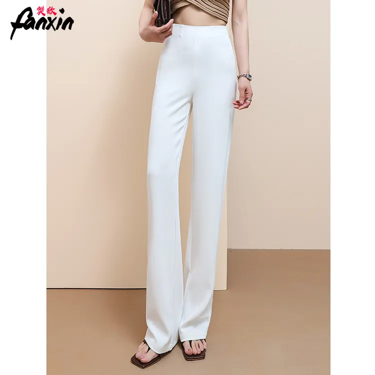 夏季高腰白色西装裤2025年新款垂感喇叭裤百搭休闲阔腿裤休闲裤