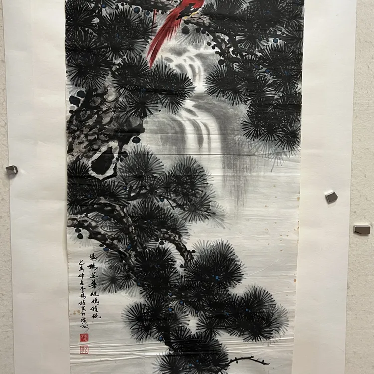 李锡雄花鸟 画芯尺寸118/56 宣纸材料
