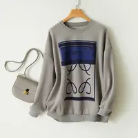 清 清 清」美式爆款 油画印花套头显瘦宽松百搭卫衣女 L72170