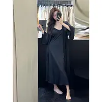 【法式性感吊带】冰丝睡裙女春秋季纯欲蕾丝花边家居服睡衣两件套