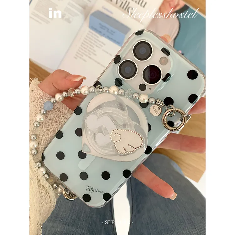失眠招待所假日ins波点狂想曲磁吸支架适用iphone17苹果16手机壳