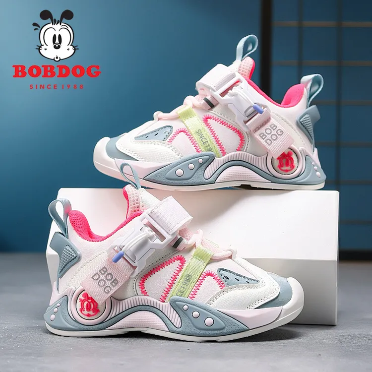 巴布豆女童鞋子皮面加绒二棉2025秋冬新款防滑耐磨公主儿童运动鞋