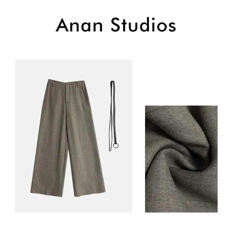 【暮色轻摇】早秋上新垂坠感高腰直筒长裤 （带腰带）72856