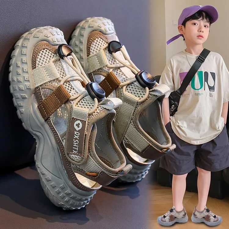 安踏感统童鞋男童单网鞋2025夏季新款儿童运动溯溪鞋包头透气适用