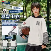 FILA斐乐儿童【潮酷假两件】新款中大童连帽拼接长袖上衣