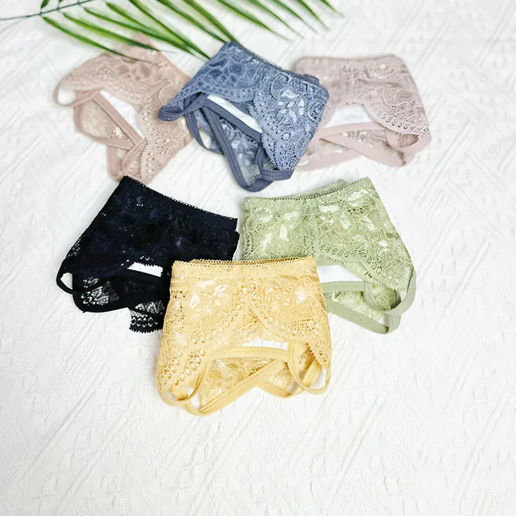 性感内裤女大码迷人蕾丝无痕透气网纱镂空诱惑激情火辣低腰三角裤